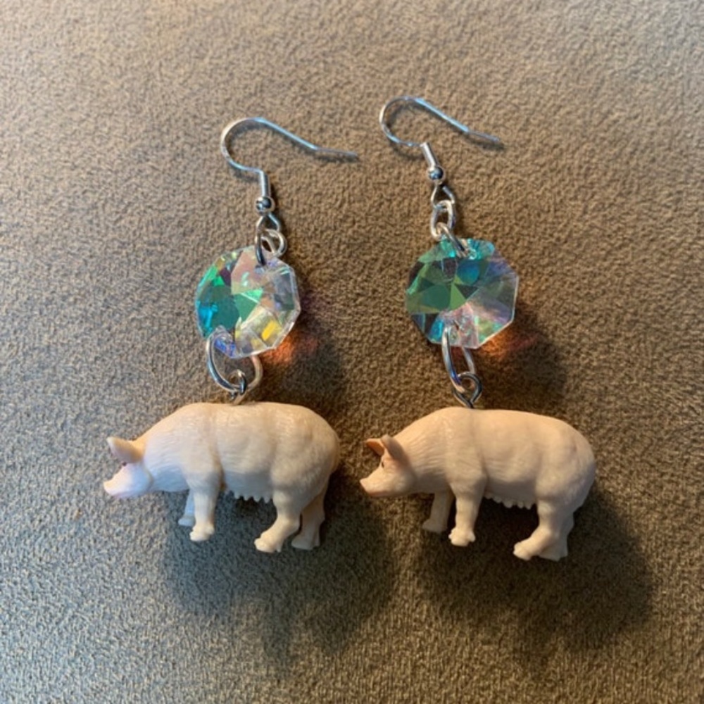 Pig dangle earrings